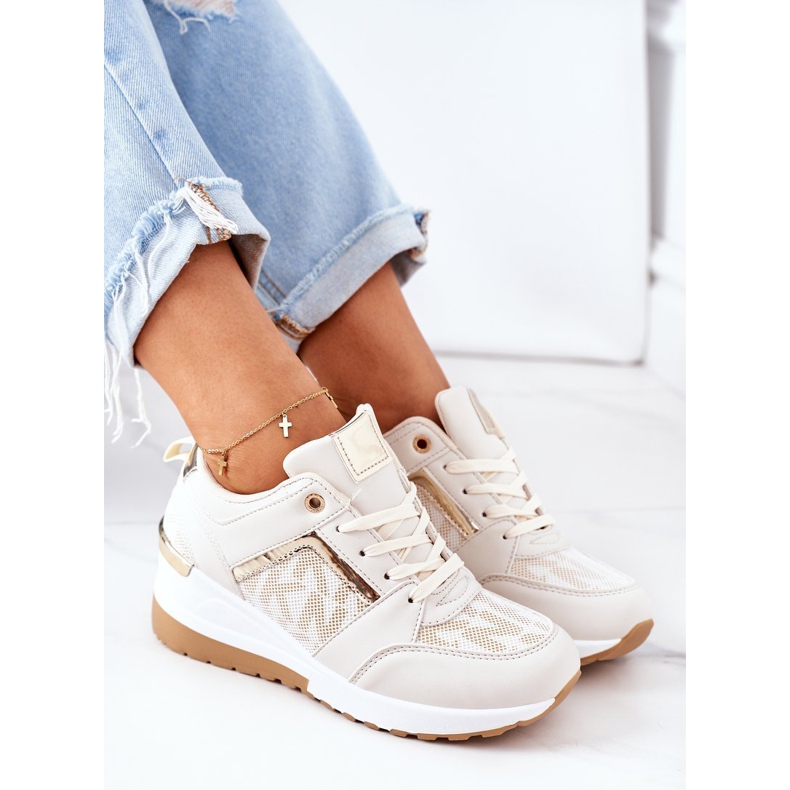 Sneakers Con Zeppa Beige Weekend 1