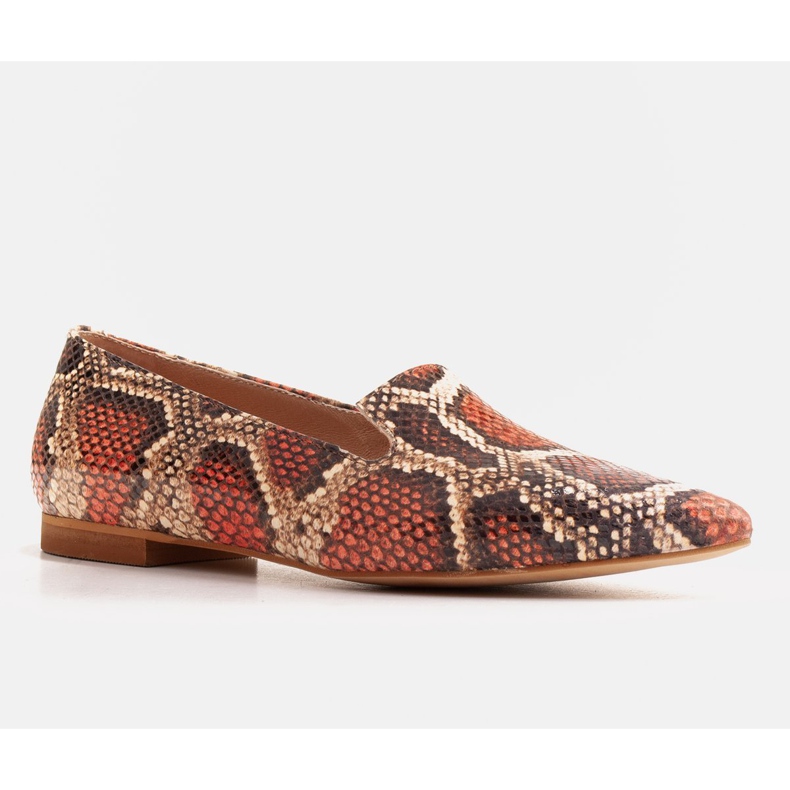 Marco Shoes Ballerine signorili in pelle - fantasia pelle di serpente rosso 1