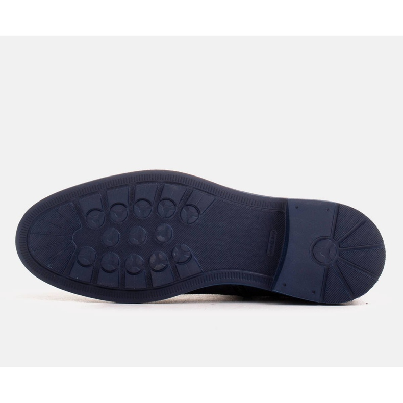 Marco Shoes Stivali leggeri isolati con fondo piatto in pelle naturale blu navy 1