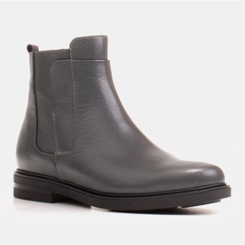 Marco Shoes Stivali leggeri isolati con fondo piatto in pelle naturale grigio 1