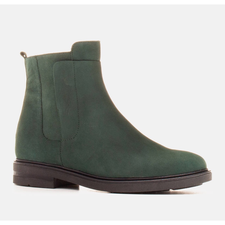 Marco Shoes Stivali leggeri isolati con fondo piatto in pelle naturale verde 1