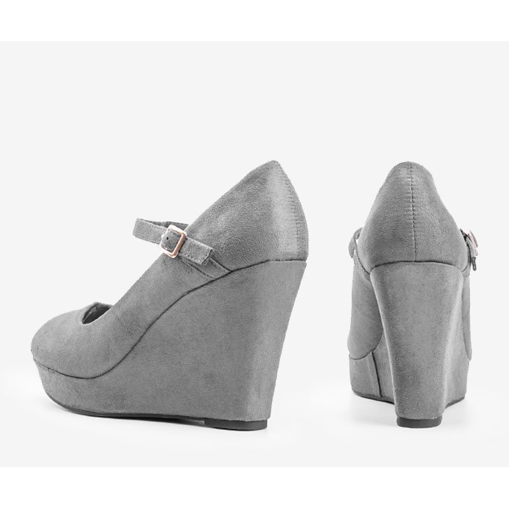 Décolleté grigie sulla zeppa Prisca grigio 1