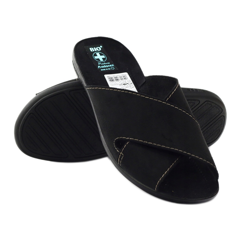 Pantofole da uomo Adanex 20310 nere nero 3