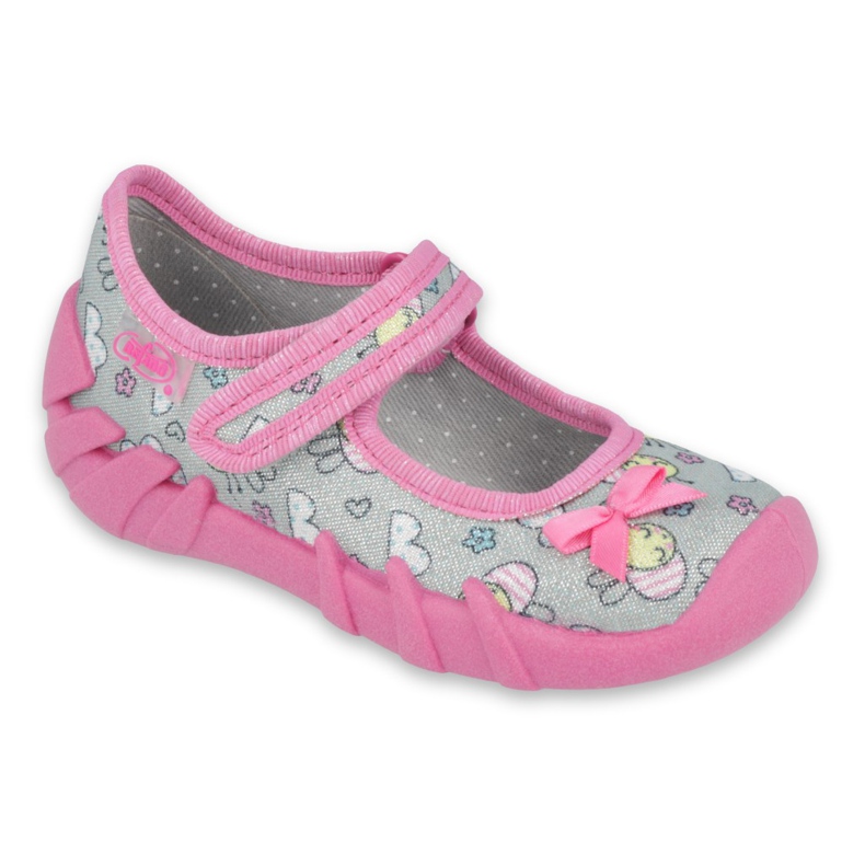 Slifori per bambini di Befado 109p218 rosa con un arco 1