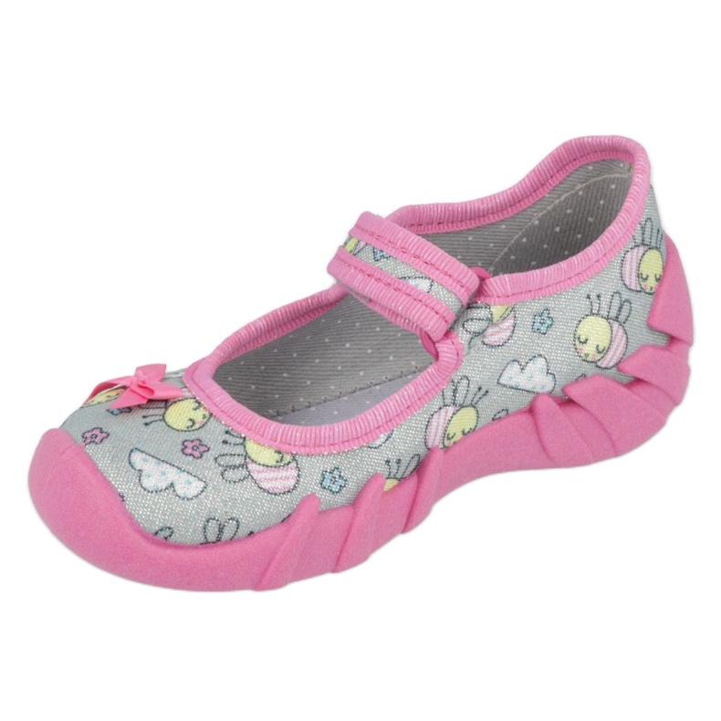 Slifori per bambini di Befado 109p218 rosa con un arco 3