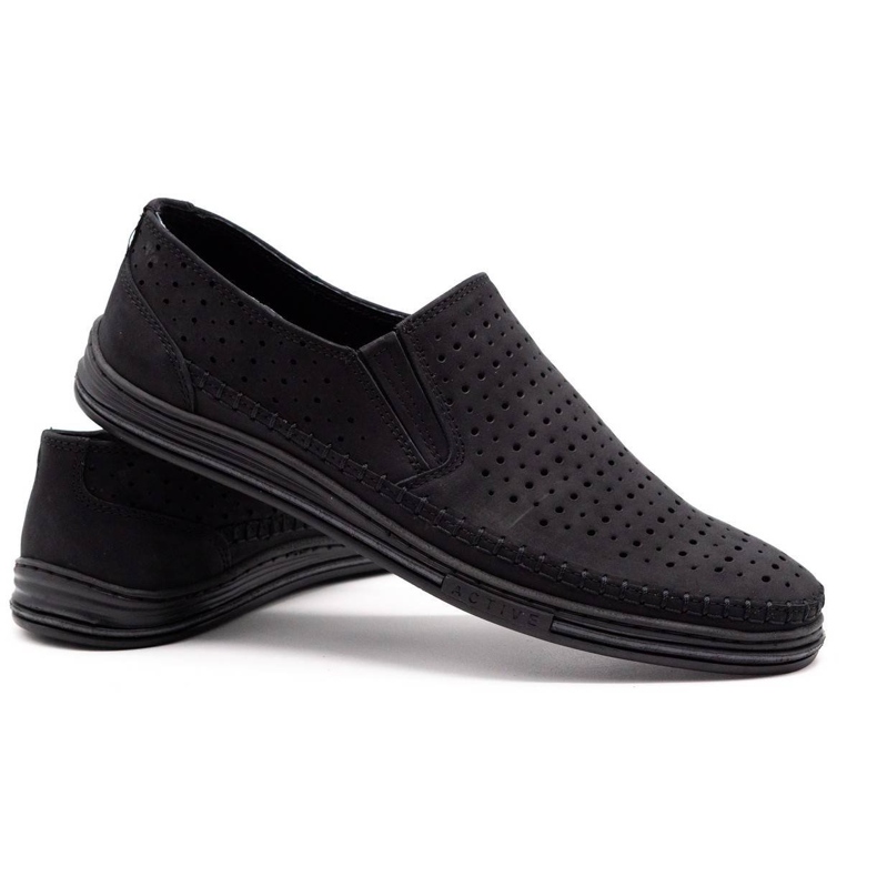 Polbut Scarpe traforate da uomo 2107P nere nero 4
