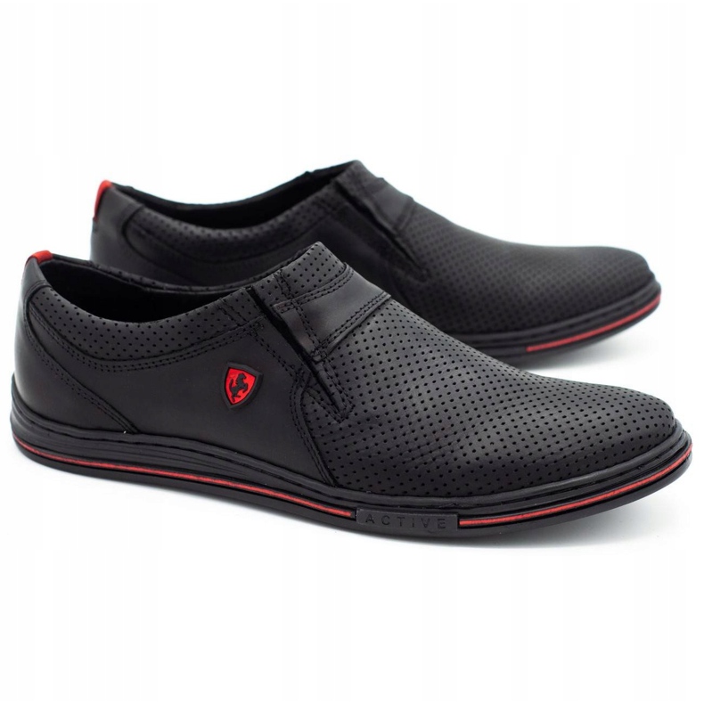 Polbut Scarpe uomo in pelle 362 perforazione nera nero 1