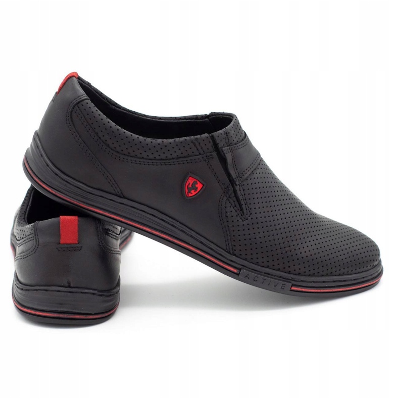 Polbut Scarpe uomo in pelle 362 perforazione nera nero 3