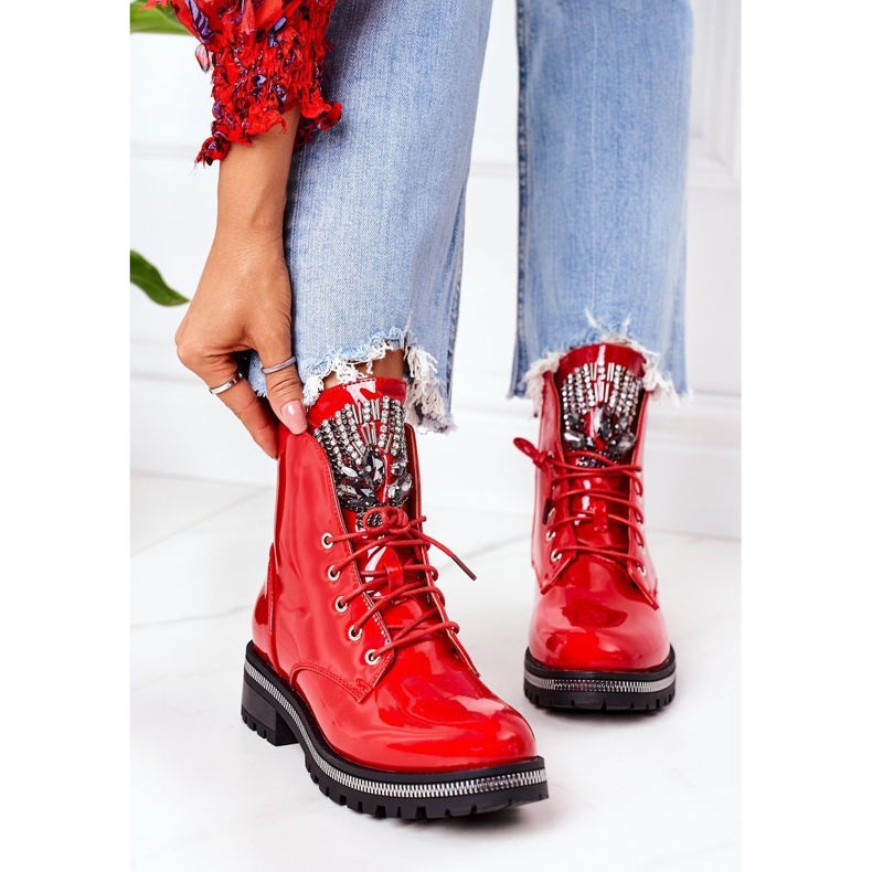 PS1 Lavoratori Laccati Caldi Con Cubic Zirconia Attenzione rosso 2
