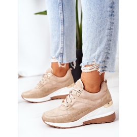 PE1 Sneakers con Zeppa Beige Temida 1