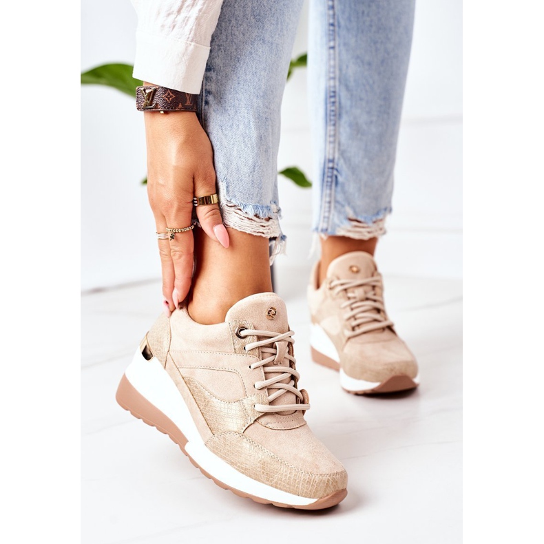 PE1 Sneakers con Zeppa Beige Temida 2