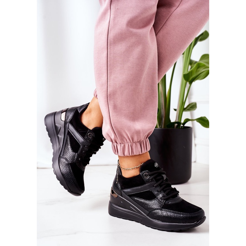 PE1 Sneakers nere Temida con zeppa nero 2