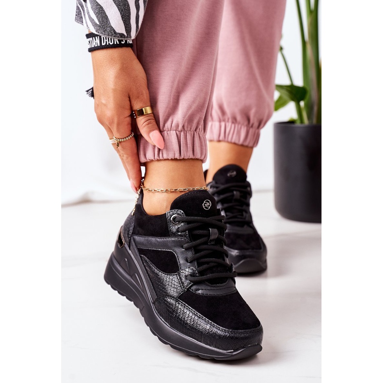 PE1 Sneakers nere Temida con zeppa nero 1