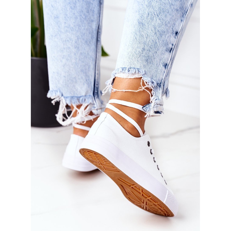 NEWS Sneakers Classiche Da Donna Ecoma Bianche Con Occhielli Argento bianco 1
