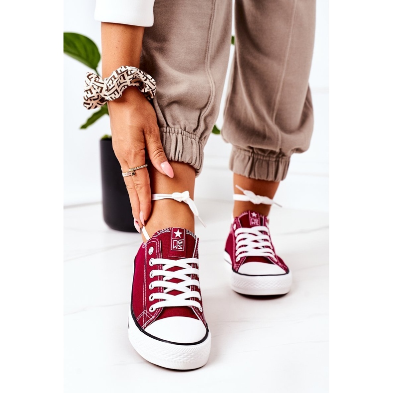 NEWS Sneakers Classiche da Donna Bordeaux Ecoma rosso 2