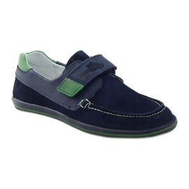 Scarpe da bambino in pelle con velcro RenBut 4249, blu navy 1