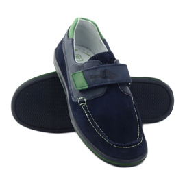 Scarpe da bambino in pelle con velcro RenBut 4249, blu navy 3