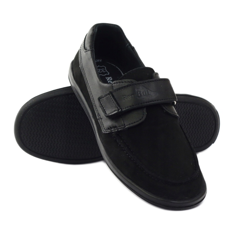 Ren But Scarpe per ragazzi in pelle per velcro ren ma 4249 neri nero 3