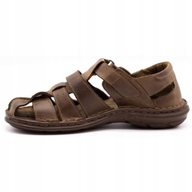 Sandali in pelle Polbut 211/2 marrone 1