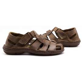 Sandali in pelle Polbut 211/2 marrone 3