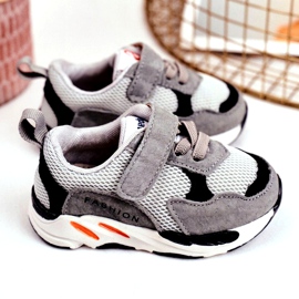 Apawwa Scarpe sportive per bambini con velcro, grigie grigio 3