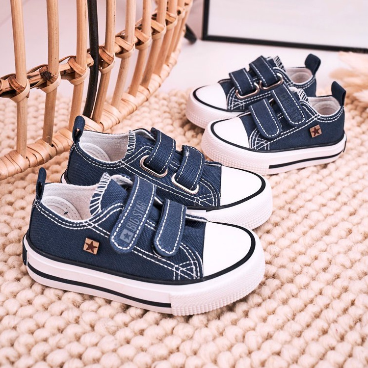 Sneakers Basse Per Bambini Con Velcro Big Star HH374097 Blu Navy 4