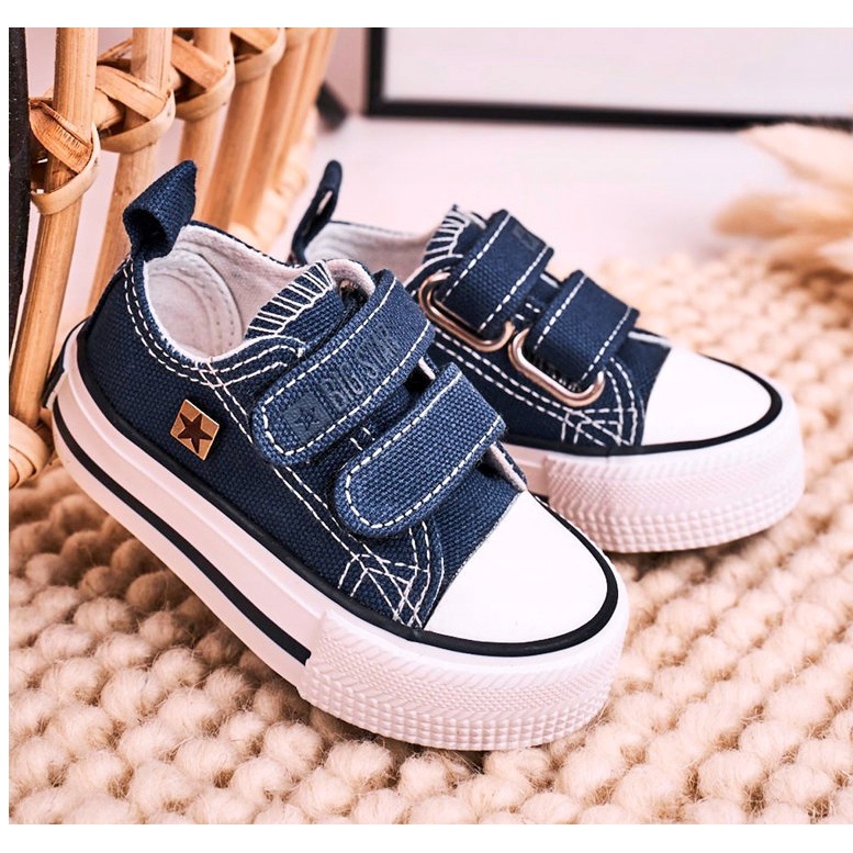 Sneakers Basse Per Bambini Con Velcro Big Star HH374097 Blu Navy 5