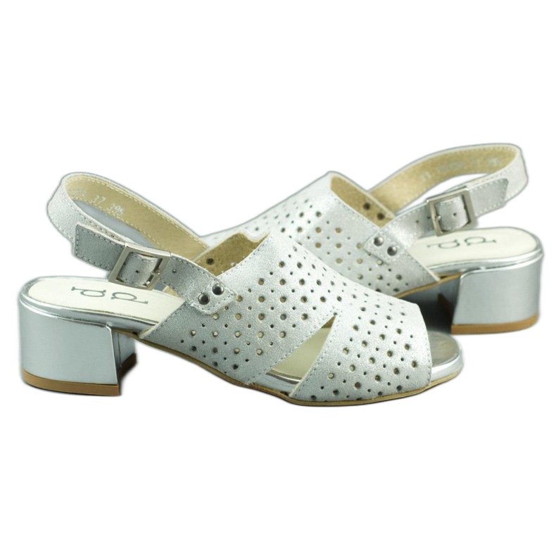 Dolce Pietro Sandali tacco alto da donna 2084 argento 4