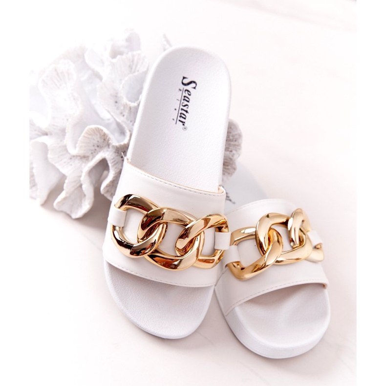 PS1 Infradito in gomma One Moment con catena bianco 1