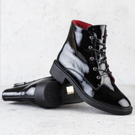ARTIKER Eleganti stivaletti in pelle con lacci nero 1