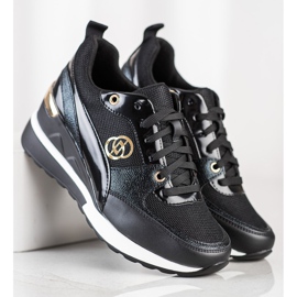 Evento Sneakers con zeppa alla moda nero 1