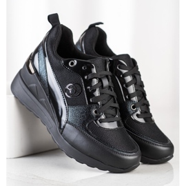 Evento Sneakers con zeppa alla moda nero 1