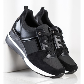 W. Potocki Sneakers con zeppa alla moda nero 1