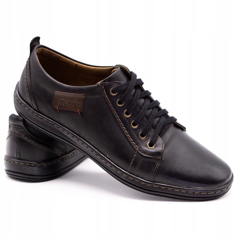 Olivier Scarpe da uomo in pelle 695MP nere nero 3