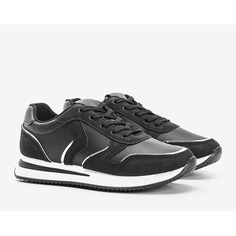 Sneakers nere con dettagli Delta metallizzati nero 1