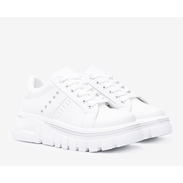 Sneakers bianche su suola alta Alasana bianco 1