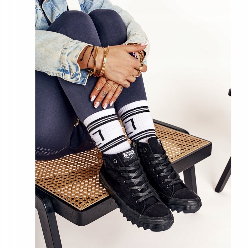 Sneakers Alte da Donna Big Star FF274244 Nere nero 1