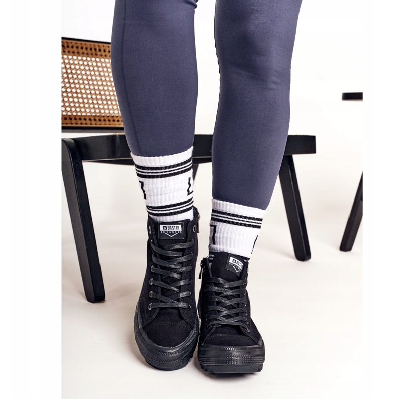 Sneakers Alte da Donna Big Star FF274244 Nere nero 2