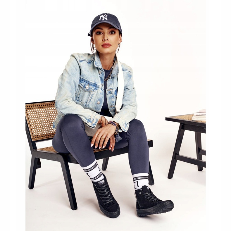 Sneakers Alte da Donna Big Star FF274244 Nere nero 5