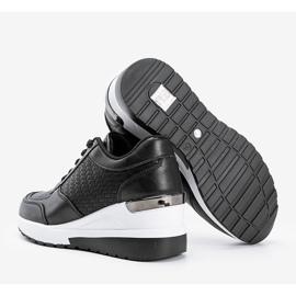 Sneakers nere con zeppa con motivo Dianne intrecciato nero 1