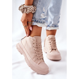 FJ1 Sneakers Alte Beige Trissy Su Una Grande Suola 2