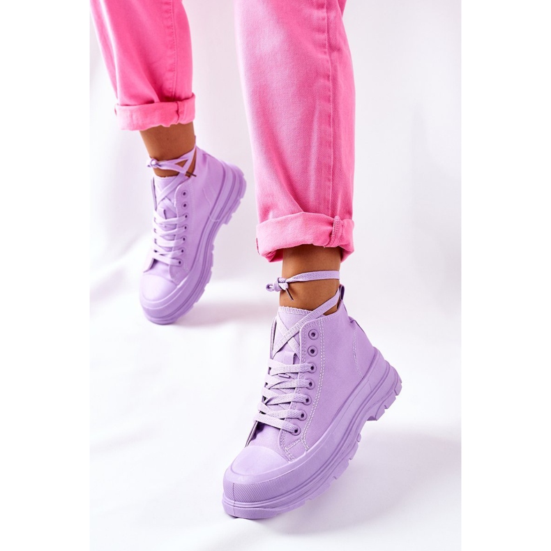 FJ1 Sneakers Alte Su Suola Larga Viola Trissy 1
