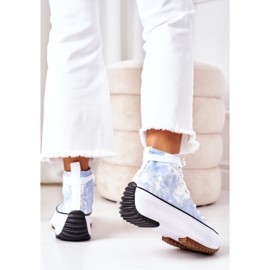 FJ1 Sneakers Blu Sulla Piattaforma Con Effetto Tie-Dye Electric Love bianca 2