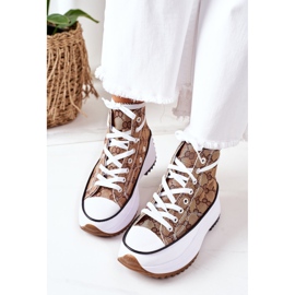 FJ1 Sneakers con log sulla piattaforma Electric Love Brown bianco marrone 1