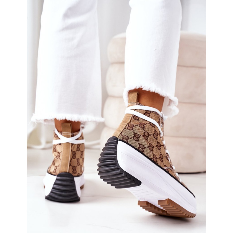 FJ1 Sneakers con log sulla piattaforma Electric Love Brown bianco marrone 2