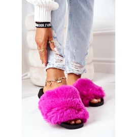 FJ1 Ciabatte In Gomma Con Pelliccia Fucsia rosa 2