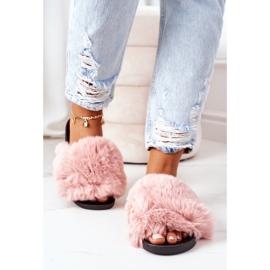 FJ1 Pantofole In Gomma Con Pelliccia Morbida Rosa 2