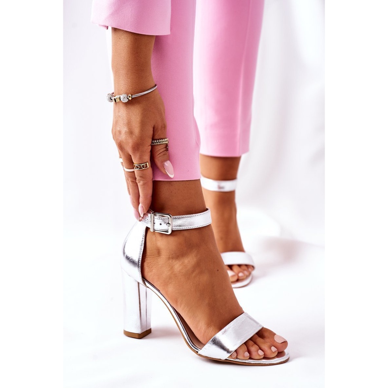 Sandali classici in pelle su barra Laura Messi 1760 argento d'argento 2