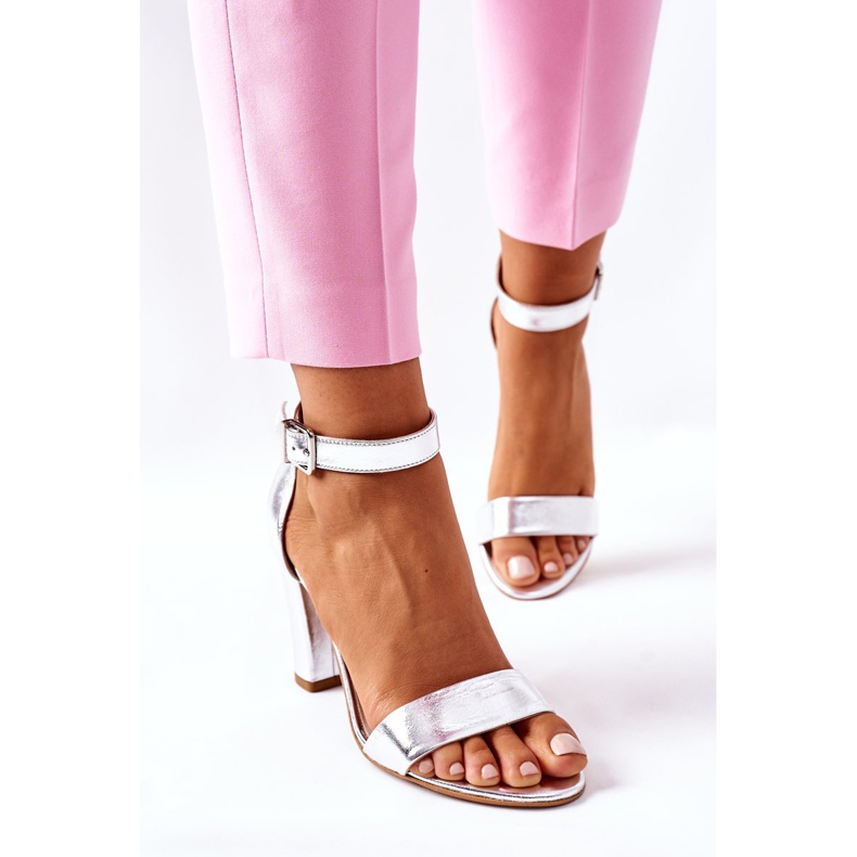 Sandali classici in pelle su barra Laura Messi 1760 argento d'argento 1