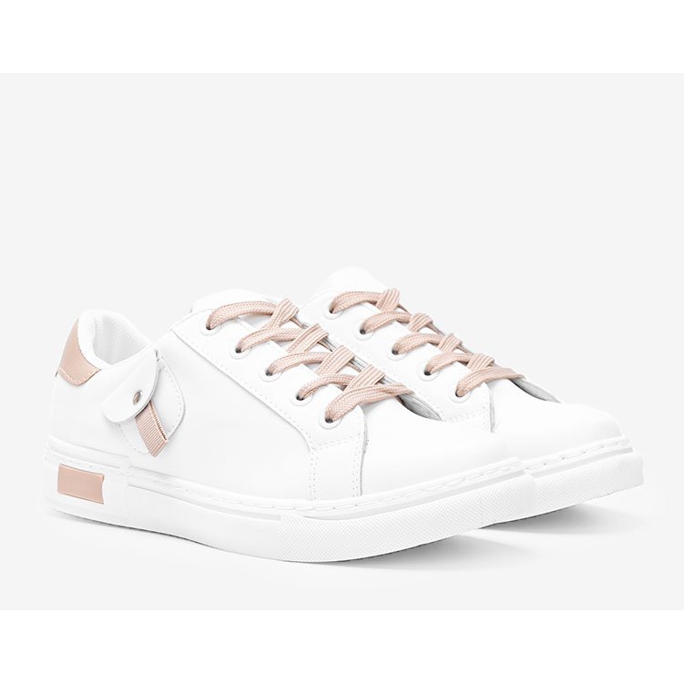 Sneakers bianche e beige con tasca decorativa di Nandina bianca 1